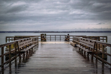 Obraz premium pier in the sea, New Port RI
