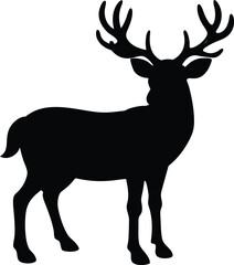 Fototapeta premium Silhouette Of A Deer Isolated On White Background EPS 10