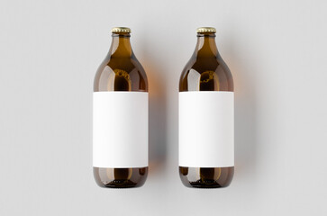 Beer bottle mockup with a blank label.
