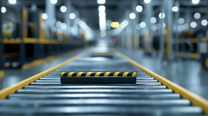 Obraz premium Automated conveyor systems in a modern distribution center