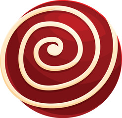 Round red and white candy swirling, perfect for projects related to sweets, treats, and confectionery