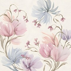 Elegant Floral Watercolor Background, created with generative AI technology
