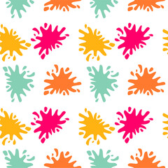 Seamless vector pattern illustration print wallpaper background with paint spots art decor design 