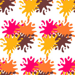 Seamless vector pattern illustration print wallpaper background with paint spots art decor design 