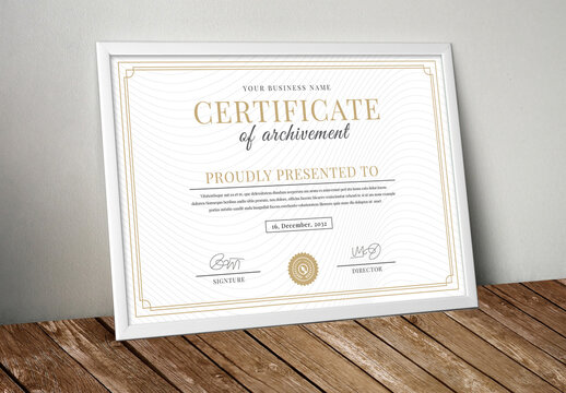 Certificate Of Completion Template