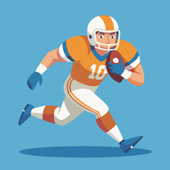 rugby american football player flat vector illustration design