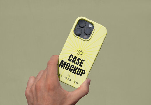 Phone Case in Hand Mockup