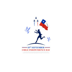 Vector illustration of Chile Independence Day social media feed template