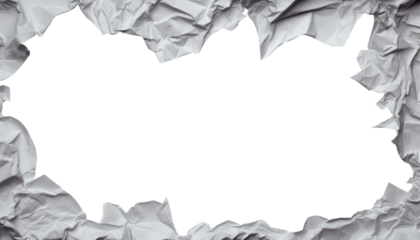 grey paper frame isolated on transparent background cutout