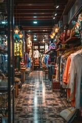 Obraz premium A store filled with various clothing items on display