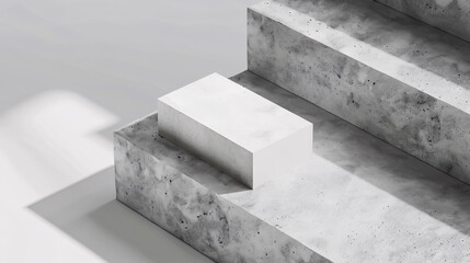 Minimal business card mockup with concrete block