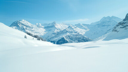 Fototapeta premium Snowy Swiss Mountain Landscape