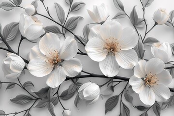 A close up of a white flower with a black stem