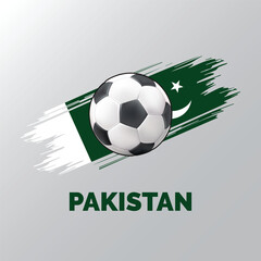 Obraz premium Pakistan Football Background with Pakistan Flag and World Map behind them. isolated on white background