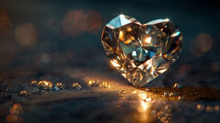 Fototapeta premium Sparkling Heart Diamond.