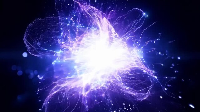Vibrant pulses of light exploding into existence illuminating the darkness and bringing a bright burst of energy.