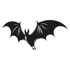 Minimalist Bat Silhouette - Elegant Vector Design for Halloween