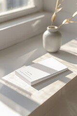 A book sits on top of a table next to a window, providing natural light and a peaceful atmosphere