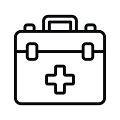 Obraz premium An icon of a first aid kit, featuring clean lines and essential elements for medical assistance.