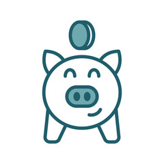 piggy bank icon vector design template simple and clean