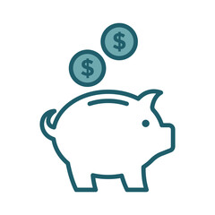 piggy bank icon vector design template simple and clean