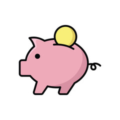 Fototapeta premium piggy bank icon vector design template simple and clean