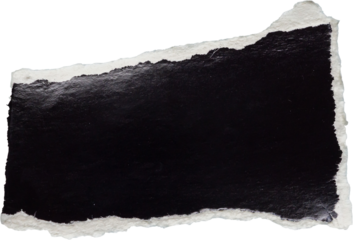 piece of black paper tear isolated on white background