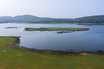 Aerial view of wet land in Chachoengsao province, Thailand.