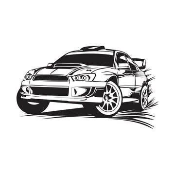 black and white rally car racing clip art preview