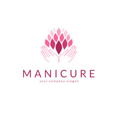 Manicure vector logo design temlate.