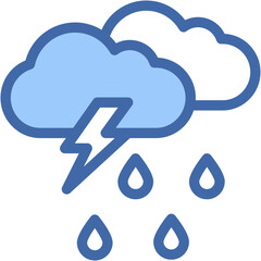 Vector Icon Raining, Cloud, Weather, Spring, Sky
