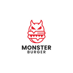 Monster Burger minimalist elegant logo design for a restaurant fast food company