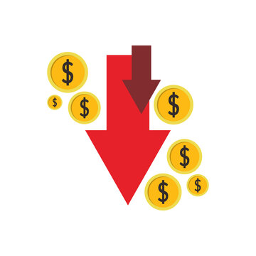 money arrow is decreasing income in business