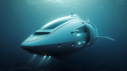 Obraz premium Futuristic Armored Underwater Submersible for Deep-Sea Discovery and Research