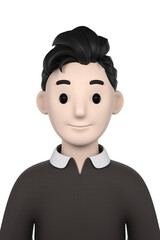 3d render cartoon man with a smile