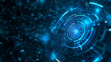 A colorful, abstract image of a tunnel with a bright orange light at the end. The tunnel appears to be a representation of a futuristic, technological world