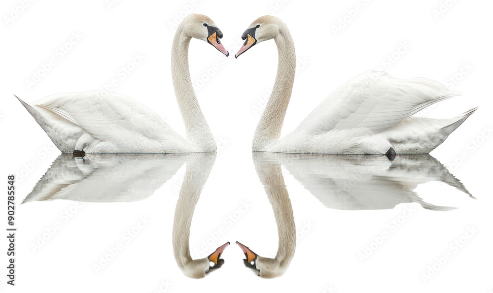 Canvas Prints png elegant swans reflecting serene love