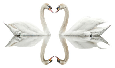 PNG Elegant swans reflecting serene love
