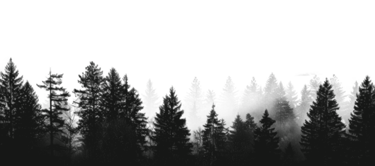 PNG Misty forest trees in fog