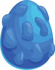 Blue fantasy egg waiting for hatching, with a shiny surface and bumps