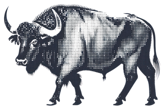PNG Monochrome buffalo vector illustration