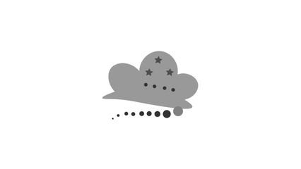 Abstract thought clouds icon,simple design on white background.