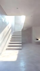 Modern White Concrete Staircase Interior Design
