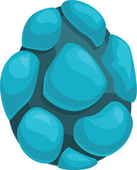 Blue stone egg with glowing spots is hatching, bringing a magical creature into the world