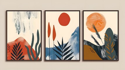 Elevate your space with abstract wall art background, highlighted by artistic hand-painted watercolor stains and abstract brush strokes. Perfect for modern decor, postcards, posters, or brochures.