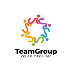 Art & IArt Colorful logo teamwork cooperation design vector& Illustrationllustration