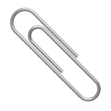 Paper clip. Isolated. 3d illustration.