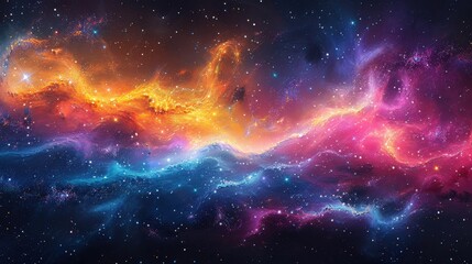 Obraz premium Cosmic Nebula Illustration with Stars and Galaxy