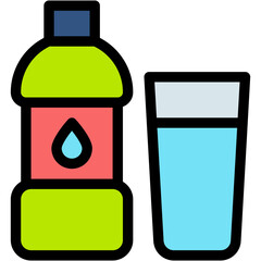 Vector Icon Bottle, Water Bottle, Drink, Drinking Water, Food And Restaurant