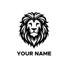black lion head vector